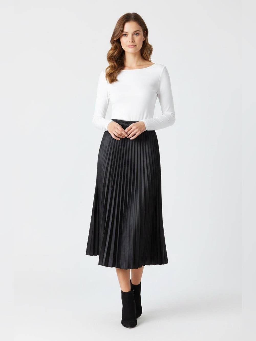 Love Tree Black Pleated Maxi Skirt